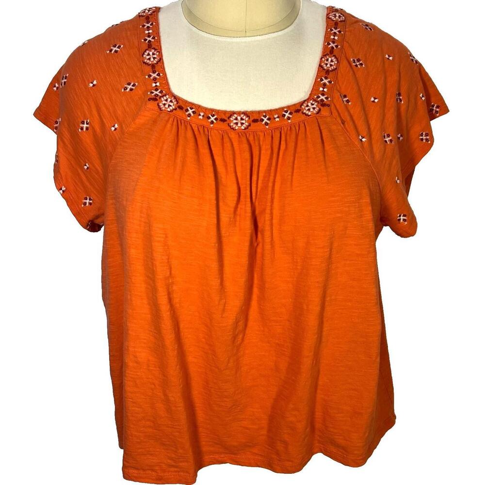 Blouse Women 4XL Coral Cotton Knit Relaxed